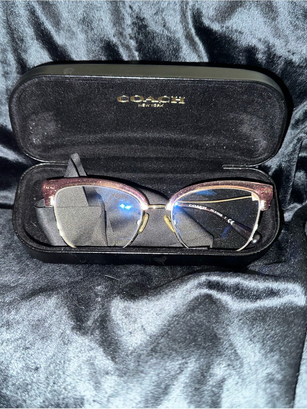 Coach Women's Cat-Eye Glasses in Pink and Gold